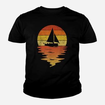 Sailing Shirt Retro Sunset 70S Vintage Sailboat Youth T-shirt | Crazezy