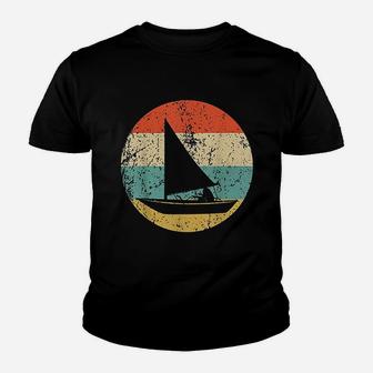 Sailing Vintage Retro Sail Boat Youth T-shirt | Crazezy
