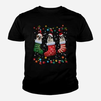 Saint Bernard Christmas Socks Funny Pajama Xmas Dog Lover Sweatshirt Youth T-shirt | Crazezy AU
