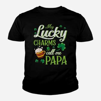 Saint Patrick Beer Shamrocks My Lucky Charms Call Me Papa Youth T-shirt | Crazezy