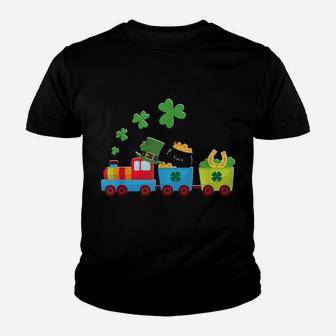 Saint Patrick Train Carrying Shamrocks Happy Day Shirt Youth T-shirt | Crazezy