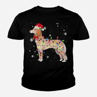 Saluki Dog Christmas Light Xmas Mom Dad Gifts Youth T-shirt | Crazezy
