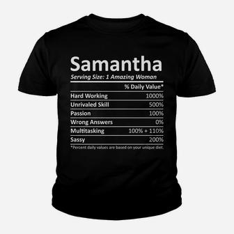 Samantha Nutrition Personalized Name Funny Christmas Gift Youth T-shirt | Crazezy