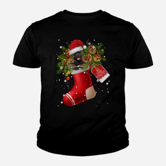 Santa Akita In Christmas Sock Pajama Sweatshirt Youth T-shirt | Crazezy DE
