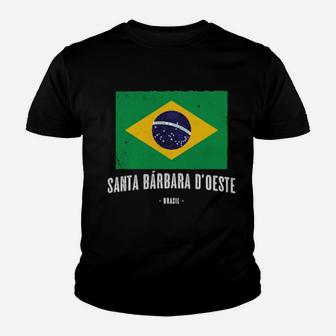 Santa Bã¡Rbara D'oeste Brazil Br Brazilian Flag Youth T-shirt - Monsterry DE