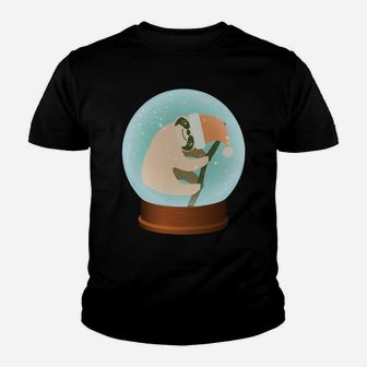 Santa Cap Sloth In A Snow Globe Christmas Youth T-shirt | Crazezy