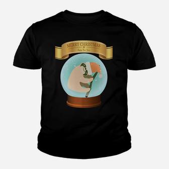 Santa Cap Sloth In A Snow Globe Merry Christmas Youth T-shirt | Crazezy UK