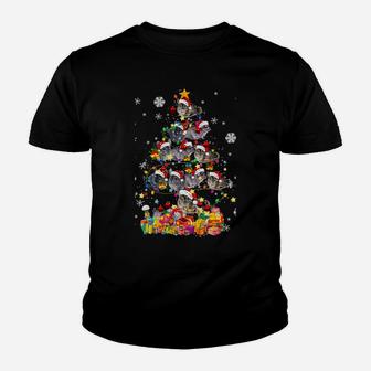 Santa Chinchilla Christmas Tree Animal Christmas Lights Sweatshirt Youth T-shirt | Crazezy CA