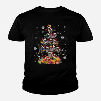 Santa Chinchilla Christmas Tree Animal Christmas Lights Youth T-shirt | Crazezy CA