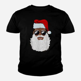Santa Claus Black Xmas Santa Afro African American Proud Youth T-shirt | Crazezy