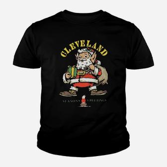 Santa Claus Cleveland Seasons Greetings Youth T-shirt - Monsterry CA