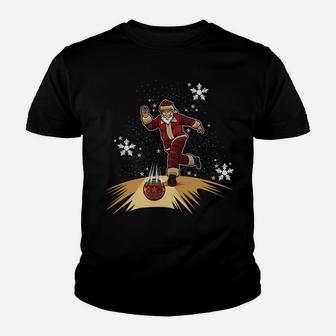 Santa Claus Plays Bowling - Xmas Gift For Your Bowling Team Youth T-shirt | Crazezy CA