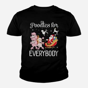 Santa Claus With Poodle Dogs Poodles For Everybody Merry Youth T-shirt - Monsterry UK