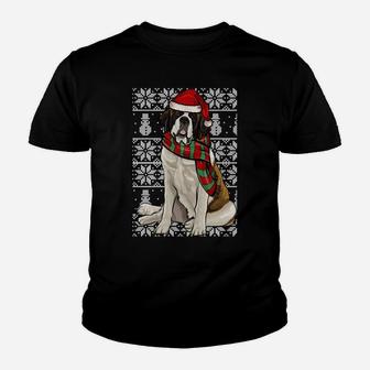 Santa Hat Xmas St Bernard Ugly Christmas Sweatshirt Youth T-shirt | Crazezy DE