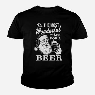 Santa It's The Most Wonderful Time For A Beer Youth T-shirt - Monsterry UK