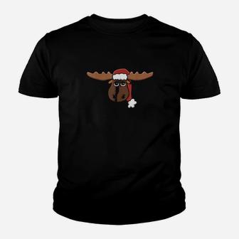 Santa Moose With Hat Youth T-shirt - Monsterry DE
