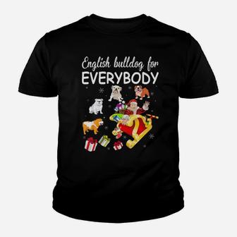 Santa Outfits English Bulldog For Everybody Xmas Gifts Doggy Youth T-shirt - Monsterry