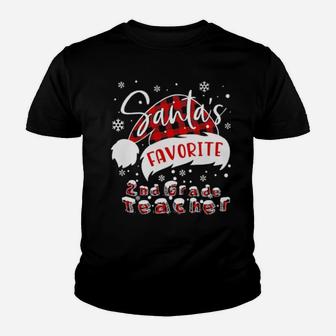 Santa's Favorite 2Nd Grade Teacher Youth T-shirt - Monsterry UK