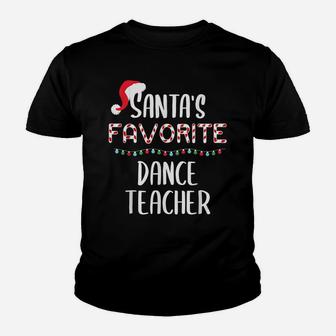 Santas Favorite Dance Teacher Pajamas Christmas Xmas Youth T-shirt | Crazezy