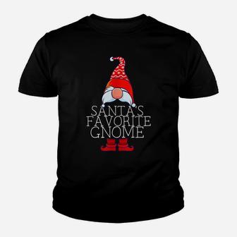 Santas Favorite Gnome Family Matching Group Christmas Outfit Youth T-shirt | Crazezy