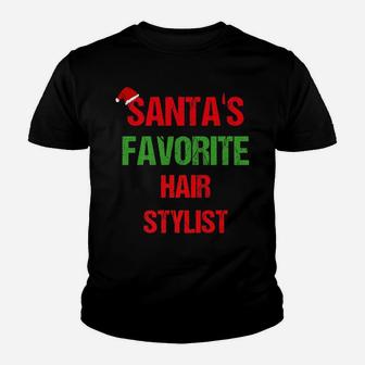 Santas Favorite Hair Stylist Funny Ugly Christmas Shirt Youth T-shirt | Crazezy