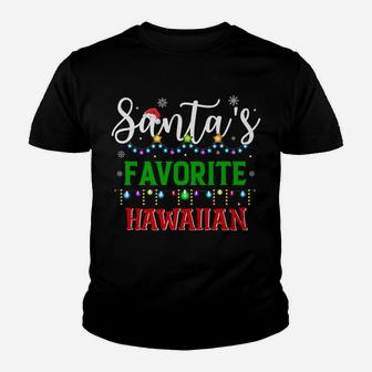 Santa's Favorite Hawaiian Matching Family Christmas Pajamas Youth T-shirt | Crazezy CA