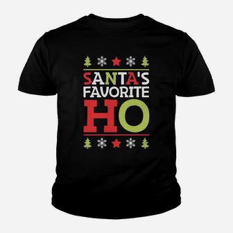 Santa's Favorite Ho Funny Christmas Women Xmas Santa Gifts Youth T-shirt | Crazezy DE