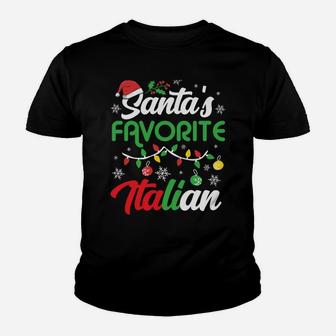 Santa's Favorite Italian Clothing Holiday Gifts Christmas Sweatshirt Youth T-shirt | Crazezy AU