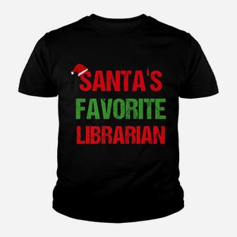 Santas Favorite Librarian Funny Ugly Christmas Shirt Youth T-shirt | Crazezy