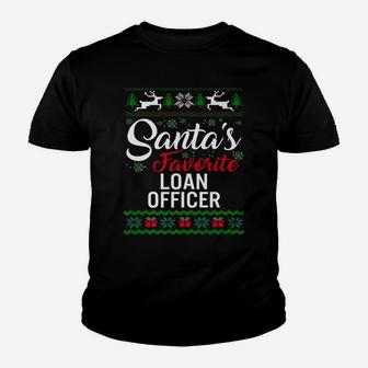 Santas Favorite Loan Officer Christmas Ugly Family Youth T-shirt | Crazezy UK