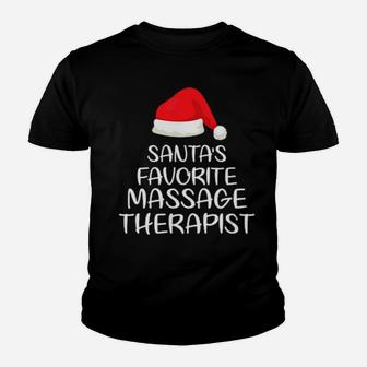 Santa's Favorite Massage Therapist Matching Family Xmas Youth T-shirt - Monsterry DE
