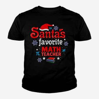Santas Favorite Math Teacher Christmas Youth T-shirt | Crazezy DE