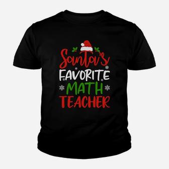 Santa's Favorite Math Teacher Funny Christmas Gifts Youth T-shirt | Crazezy