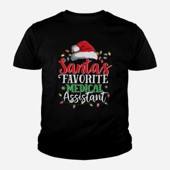 Santa's Favorite Medical Assistant Christmas Funny Gift Idea Youth T-shirt | Crazezy