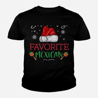 Santa's Favorite Mexican Funny Pajama Christmas Mexico Gift Youth T-shirt | Crazezy UK