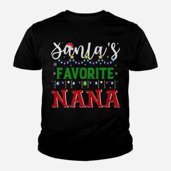 Santa's Favorite Nana Matching Family Christmas Pajamas Sweatshirt Youth T-shirt | Crazezy DE
