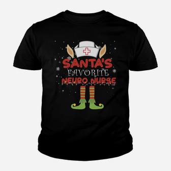 Santa's Favorite Neuro Nurse Christmas Costume Xmas Youth T-shirt | Crazezy