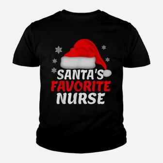 Santa's Favorite Nurse Funny Christmas Women Gift Nurses Youth T-shirt | Crazezy DE