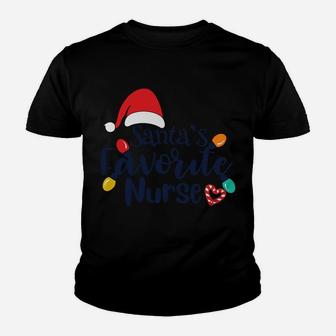 Santa's Favorite Nurse Medical Christmas Nursing Ugly Xmas Sweatshirt Youth T-shirt | Crazezy