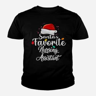 Santa's Favorite Nursing Assistant Cute Xmas Party Youth T-shirt - Monsterry