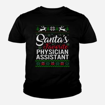 Santas Favorite Physician Assistant Christmas Ugly Family Sweatshirt Youth T-shirt | Crazezy