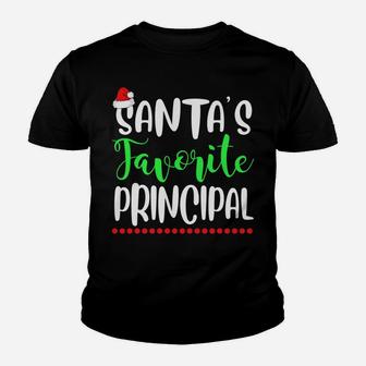 Santa's Favorite Principal School Gift Funny Xmas Sweatshirt Youth T-shirt | Crazezy CA