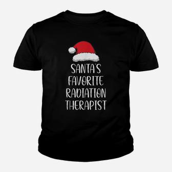 Santa's Favorite Radiation Therapist Pajama Funny Christmas Youth T-shirt | Crazezy CA