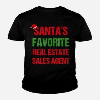 Santas Favorite Real Estate Sales Agent Christmas Shirt Youth T-shirt | Crazezy CA