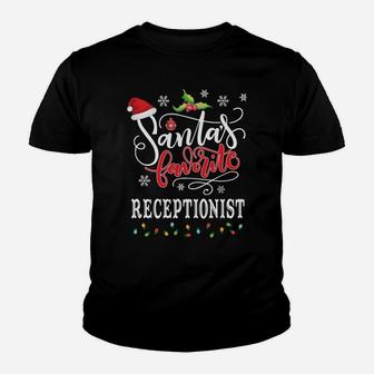 Santa's Favorite Receptionist Funny Christmas Xmas Hat Sweatshirt Youth T-shirt | Crazezy CA
