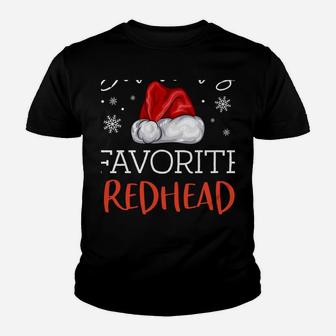 Santa's Favorite Redhead Funny Pajama Christmas Ginger Gift Youth T-shirt | Crazezy DE