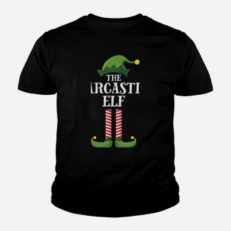 Sarcastic Elf Matching Family Group Christmas Party Pajama Youth T-shirt | Crazezy