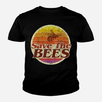 Save The Bees Tshirt Women Men Vintage Retro Distressed Gift Youth T-shirt | Crazezy