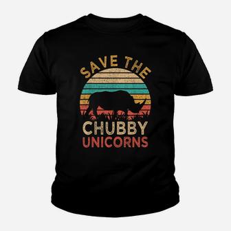 Save The Chubby Unicorns Vintage Funny Rhino Animal Rights Youth T-shirt | Crazezy UK