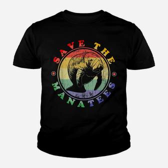 Save The Manatees Love Manatees Animal Retro Manatee Youth T-shirt | Crazezy UK